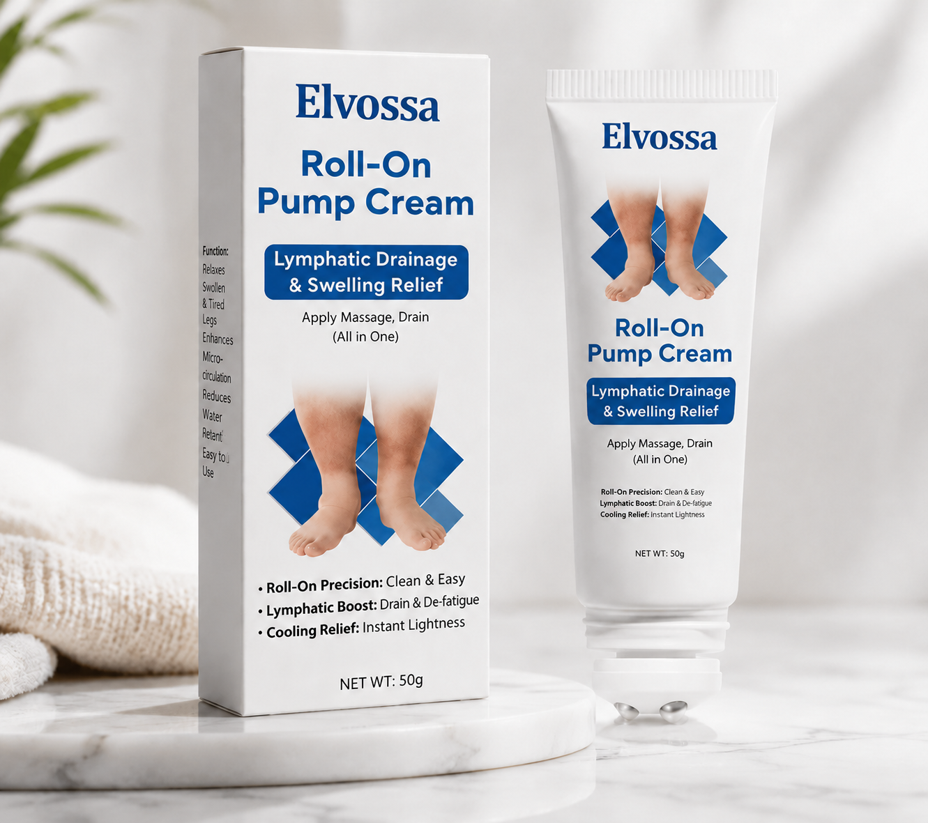 Elvossa Roll-On Lymphatic Drainage Pump Cream
